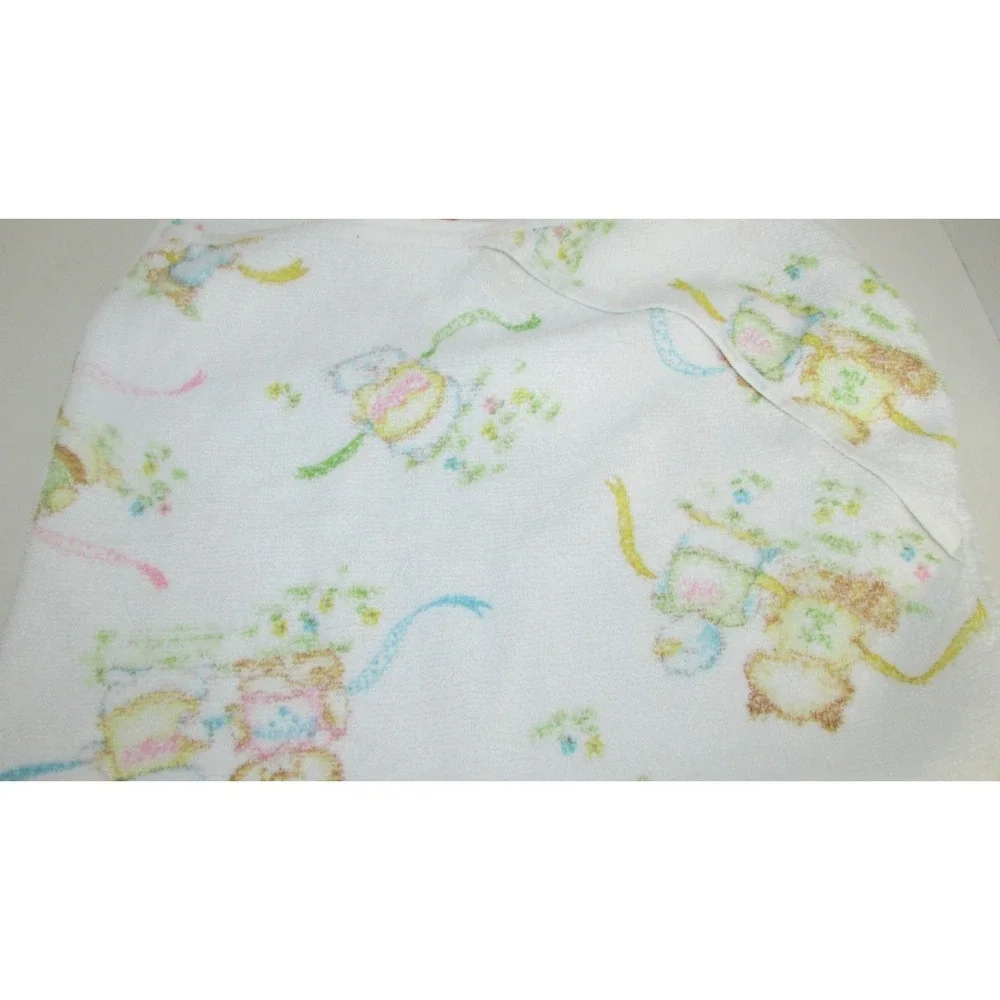 Vintage Shirt Tales baby hooded towel terry cloth Dundee animal print FLAW